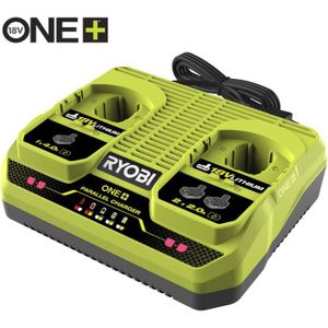 CHARGEUR MACHINE OUTIL Chargeur simultané lithium 18V 2 ports - RYOBI ONE+ - RC18240 - 4,0 A / 2,0 A