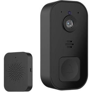 SONNETTE - CARILLON Caméra de sonnette sans fil Sonnette WiFi extérieure sans fil étanche maison intelligente porte cloche ensemble interphone A447