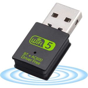 CLE WIFI - 3G LX Adaptateur USB WiFi Bluetooth 600Mbps Clé WiFi Bluetooth Dongle WiFi Double Bande 2.4-5.8 GHz pour Portable PC de Bureau Comp211