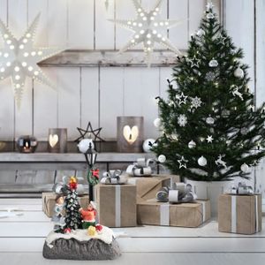 Bseical Maison de Noel Village de Noel Miniature, LED Lumineux Decoration  Noel Cadeau Noel, Deco Noel avec Batterie (4 Pièces)