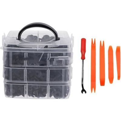 835 Pièces Clips Auto Noir FAOKZE - 16 Tailles + Outils Démontage Pour Réparation Voiture