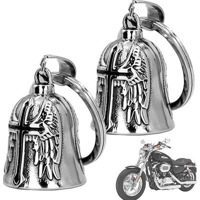 Clochette Porte-bonheur Moto Guardian Bell – Forme Ange Ailes, Acier Inoxydable – Talisman Pour Motard