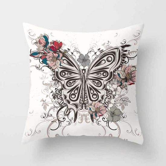 2 Housses De Coussin De Noël 45x45 Cm - Motifs Sapin Et Père Noël, Lin, Fermeture éclair