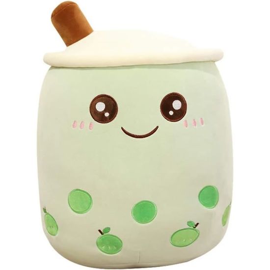 Oreiller Peluche Bubble Tea + Porte-Clés - Forme Tasse De Thé Au Lait - Jouet Doux Cadeau Enfant