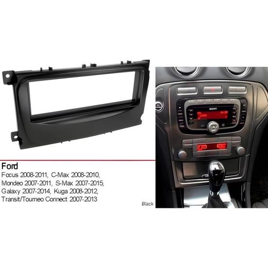 Surga Performance Radio Bezel Set For Ford Focus 2, C-Max, Galaxy, Kuga – Silver – 2 DIN