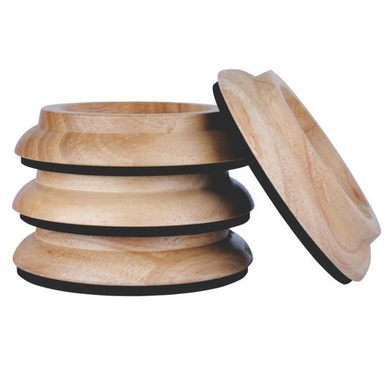 Patins Pied Piano Droit En Bois Massif - Protection Sol + Anti-Dérapant | 4 Pièces Diamètre 10.2cm