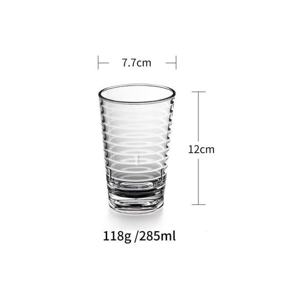 Verre à eau,Ensemble de verres à boire en acrylique réutilisables,gobelets incassables,gobelets en plastique - Type Spiral M