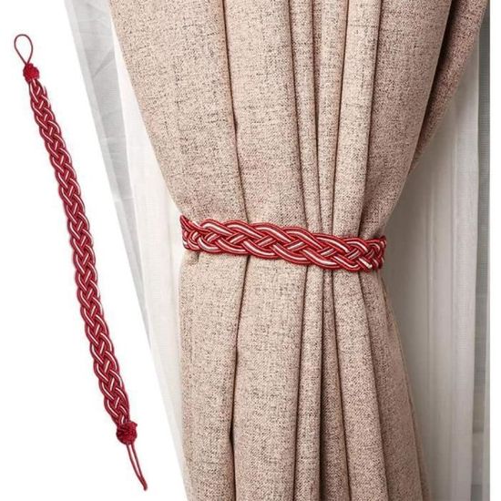 2 Embrasses De Rideaux Faites Main En Forme De Blé - Fil D'acier Et Polyester, Longueur 55,5 Cm, Pour Rideaux Légers à Lourds