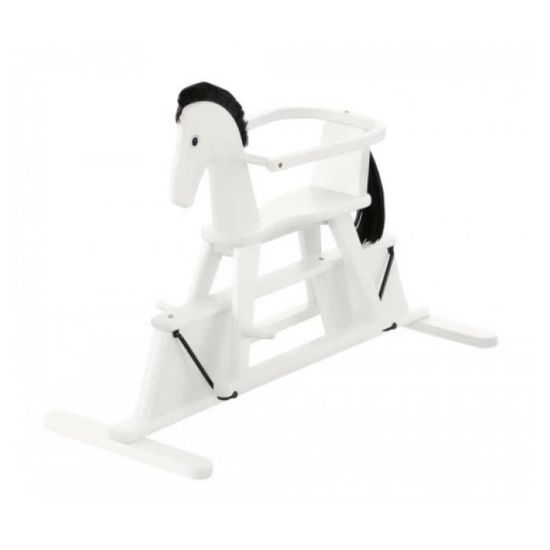 Cheval à Bascule 2 En 1 Baroni Toys - Convertible En Cheval à Roulettes, Blanc, 2-5 Ans