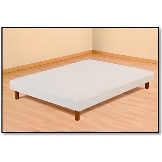 Sommier Tapissier Hévéa Sélection 120x190 Cm - 26 Lattes En Hêtre, 4 Pieds 15 Cm, Fabrication Française
