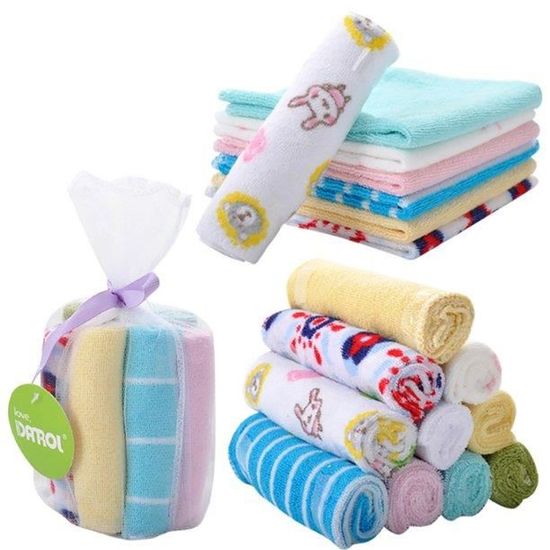 Lot 8 Débarbouillettes Bébé 30x30cm - Coton Doux, Pour Le Bain Et Le Change - 3
