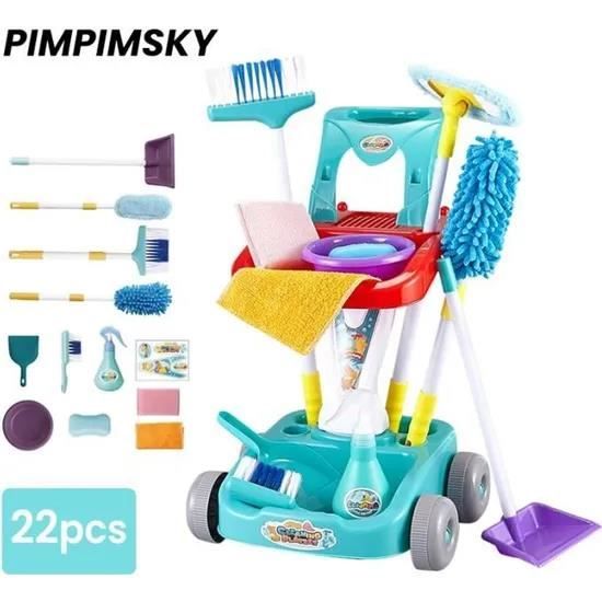 Ensemble Jeu De Nettoyage Enfants - Balai, Aspirateur, Machine à Laver - Jouet Éducatif 3 Ans+