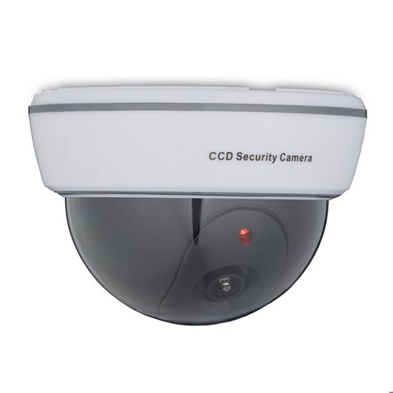 Caméra De Surveillance Factice Avec LED Clignotante - Dôme Blanc, Pour Intérieur/Extérieur, Dissuasion - 5
