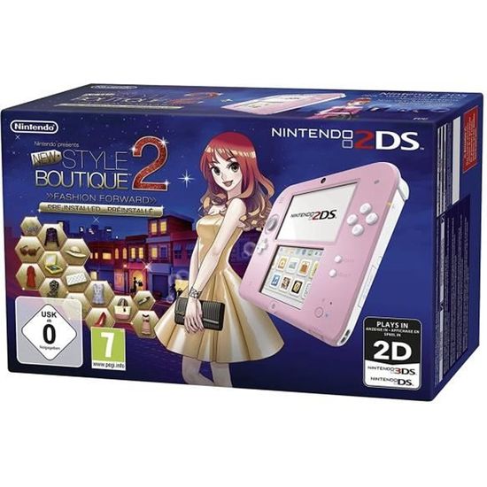 Console portable Nintendo 2DS rose blanc édition