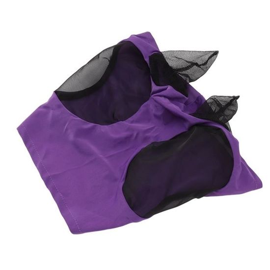 Masque anti-mouches pour cheval avec oreilles, masque intégral en maille fine pour l'été chaud (bleu