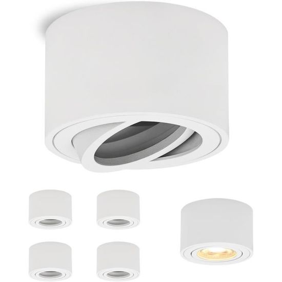CPROSP 2x Spot en Saillie Orientable 10W LED Spots de Plafond Plafonnier Aangle Réglable Applique de, COB, Rotative à 360 °Blanc Chaud 3000k, Negro CPROSP 2x Spot en Saillie Orientable 10W LED Spots de Plafond Plafonnier Aangle Réglable Applique de, COB, Rotative à 360 °Blanc Chaud 3000k, Negro
