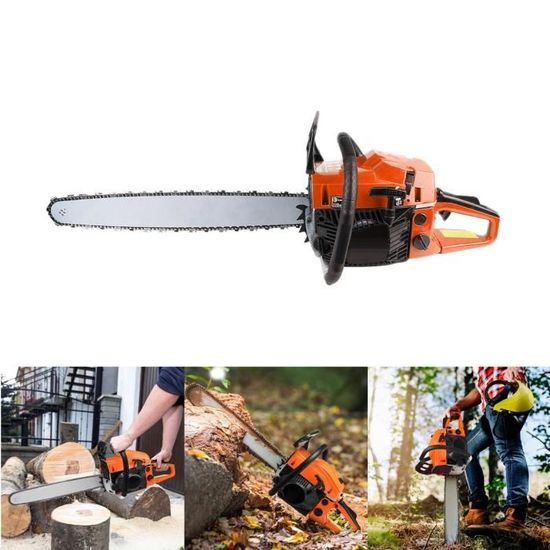 Tronçonneuse à Essence Professionnelle 52cc Avec Lame De 50cm – Puissante, Fiable, Légère, Idéale Pour La Coupe Du Bois Et L'Entretien Du Jardin