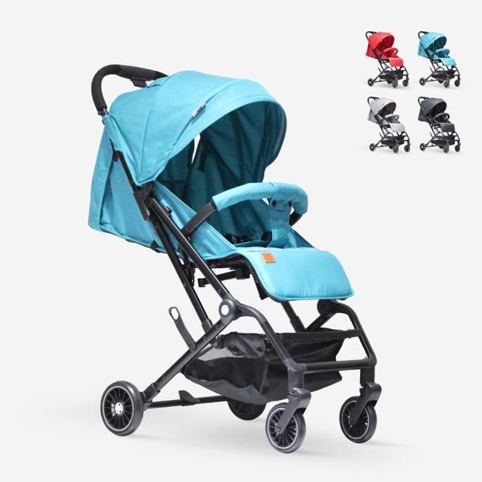 Poussette pliante pour enfant 15 kg avec dossier inclinable à 4 roues Poppy - couleur:Turquoise - Zoé