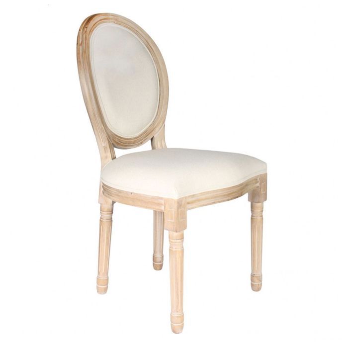 Poufs fauteuils et chaises - Chaise de table - L 48 cm x P 46 cm x H 96 cm - Eleanor - Beige