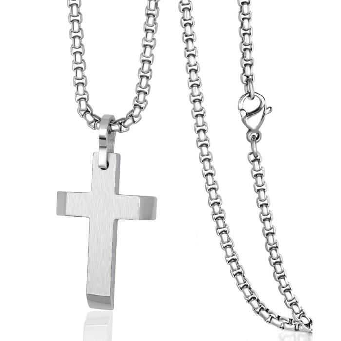 Chaine De Cou Vendue Seule LCI8I Croix en acier inoxydable Pendentif Chaîne Femme Pour Avec 20-24 Rolo chaîne