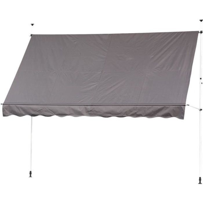 MIXMEST° Store Balcon, Manuel, Hauteur Réglable, Résistant UV, 300 x 120 cm, Gris.