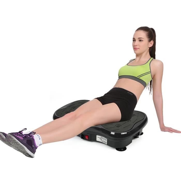 Équipement d'exercice de la plate-forme de vibrations de fitness avec USB haut-parleur Noir