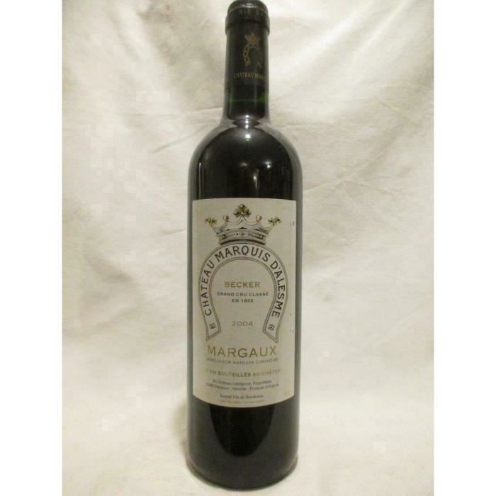 margaux château marquis d'alesme becker grand cru classé rouge 2004 - bordeaux
