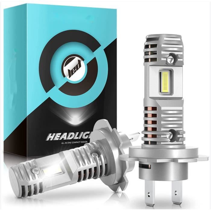 H7 LED Feux de Route 48W 3800LM, Feux de Croisement et Antibrouillard, 6500K Blanc, DC 12V