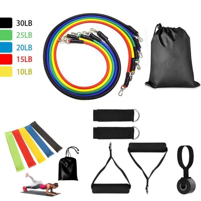 17 pièces-lot bandes de résistance ensemble Yoga exercice Fitness Tubes en caoutchouc bande Stretch forma - HSJSTLDB00964