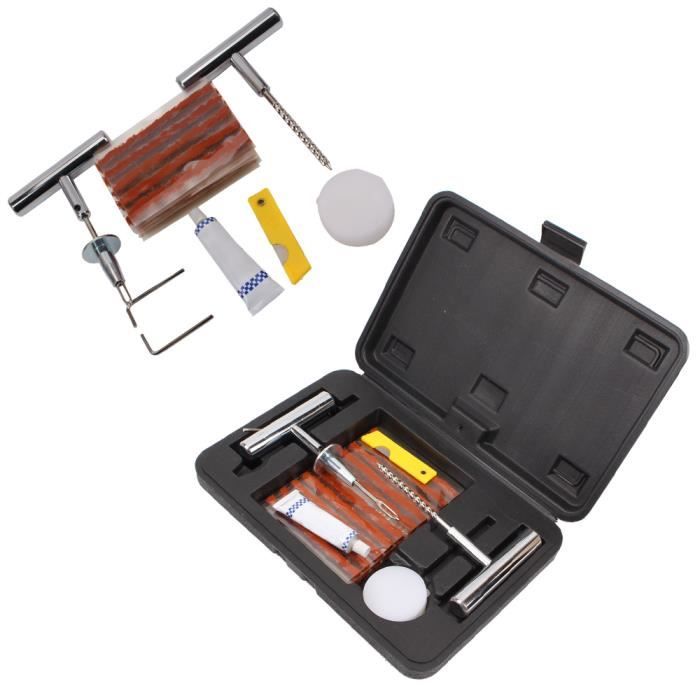 Kit Réparation de Pneu Automobile Outillage Mutifonction Crevaison avec Mèches