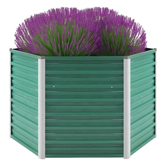 Géniale🌤Parfait- Jardinière Extérieur Bac à fleurs ou plantes Décoration de Jardin surélevée Jardinière Potagère Acier galvan1120