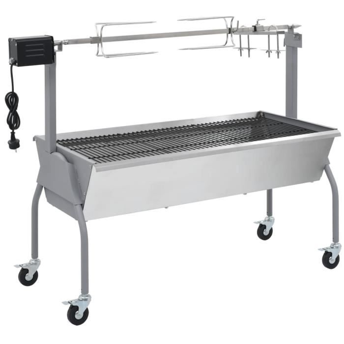 Meuble-7876Nouveau Rôtissoire pour barbecue électrique - Cuisson Poulet Poisson Porc Viande Jardin Barbecue Extérieur Acier inoxyda