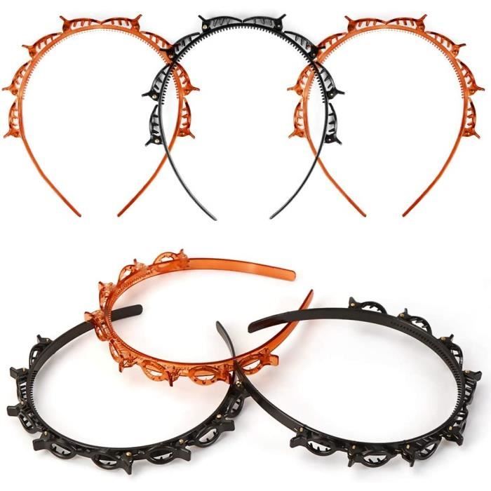 Serre-tête avec Pinces, 6PCS Double Bangs Coiffure Épingle à Cheveux, Double Bangs Hairstyle Hairpin, Épingles à Cheveux à Double Fr