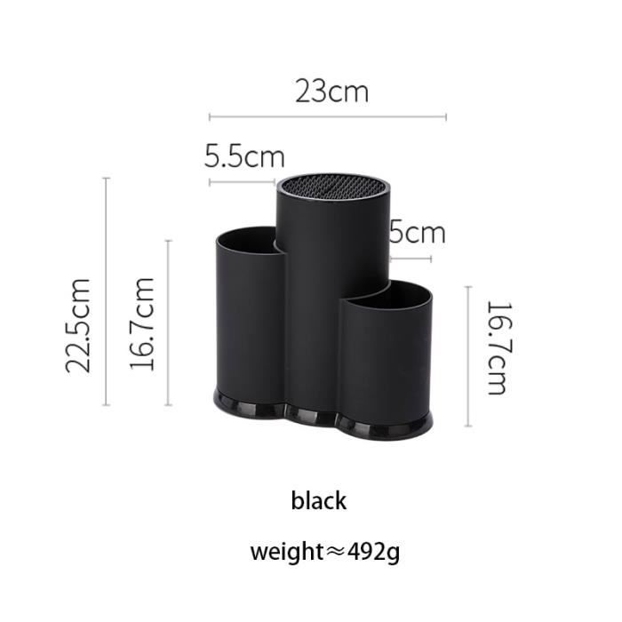 Meuble Cuisine,MDZF balayette multi fonction porte ustensile couteau bloc PP couverts égouttoir boîte de rangement - Type black
