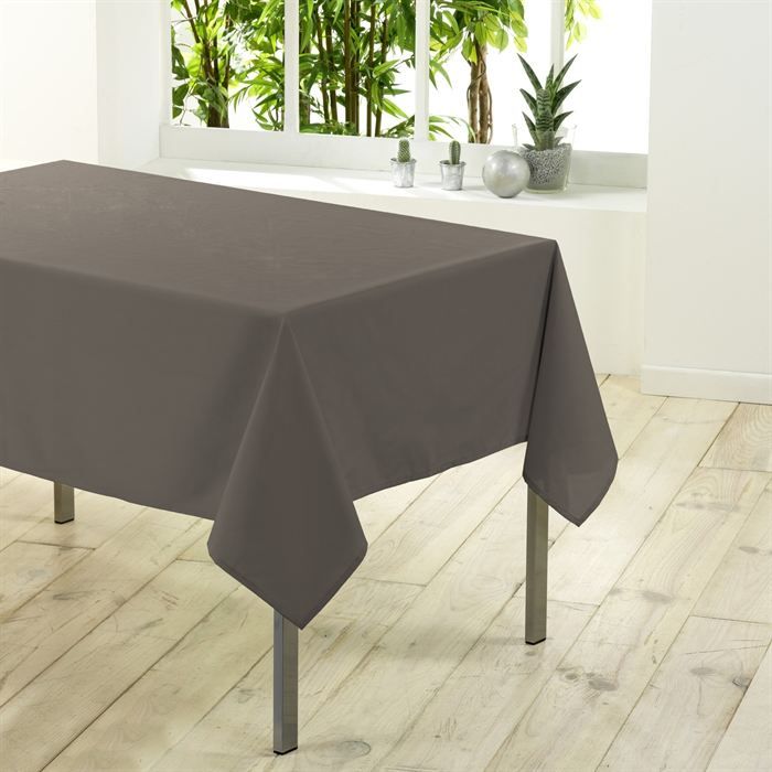 Nappe rectangulaire unie 200 cm ESSENTIEL taupe
