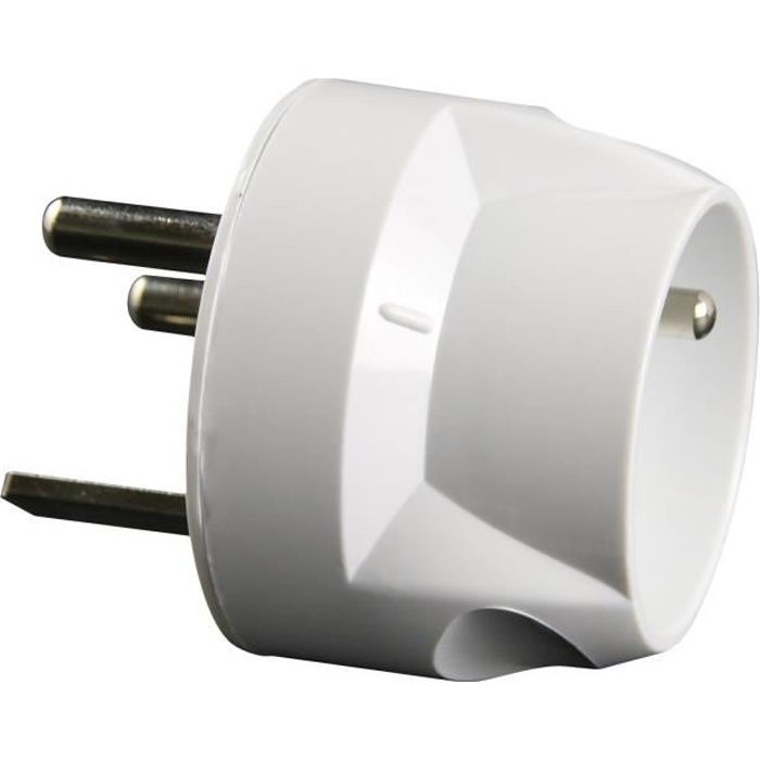 ZENITECH Adaptateur mâle 20A et femelle 16A blanc