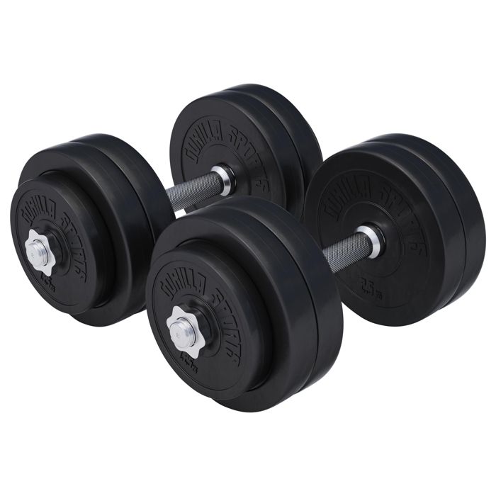 Gorilla Sports Set d´haltères court avec revête…