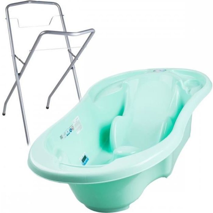 Baignoire bébé avec réducteur intégré Vert + Pied