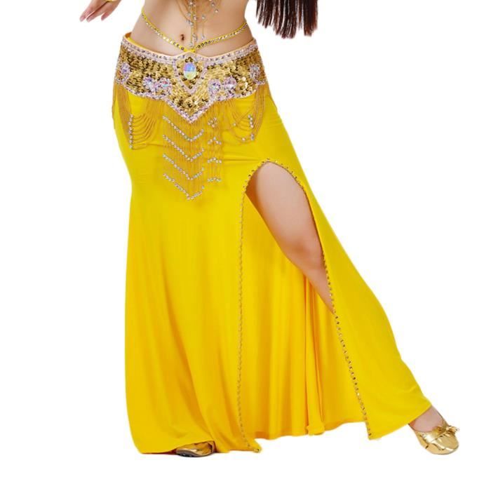 Jupe De Danse Longue Pour Femme Sans Ceinture Jaune