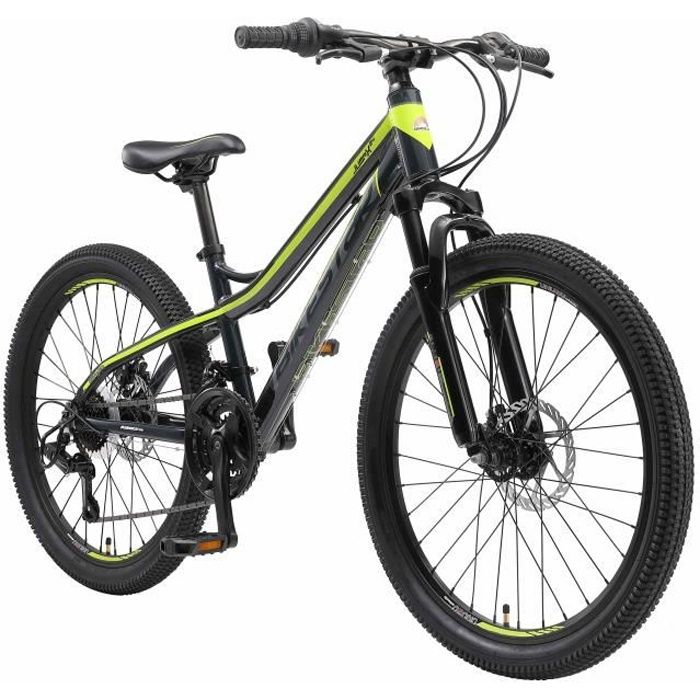 BIKESTAR | Vélo tout terrain | 24 pouces | Mountainbike pour enfants de 10-13 ans | Edition VTT | Noir Vert