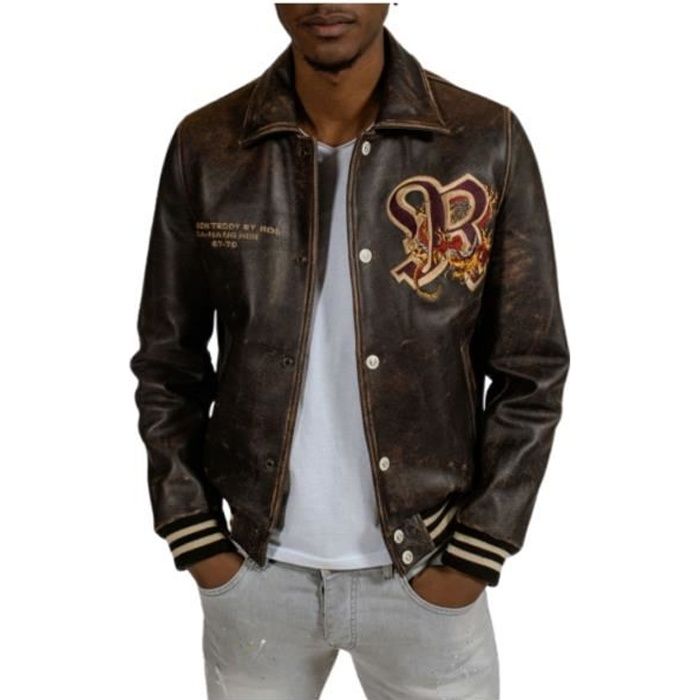 Blouson Cuir Redskins Homme Ref 55023 Marron