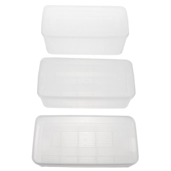 3pcs boîtes de rangement de cuisine de conception de filtre inférieur de de bacs à légumes avec couvercle CEREALE-MUESLI,FLOCON