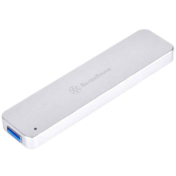 SilverStone SST-MS09S - USB 3.1 Gen. 2 externe boîtier disque dur pour M.2 SATA SSD, argent