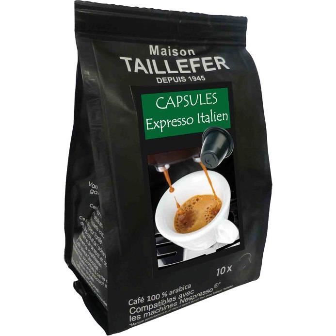 MAISON TAILLEFER Café capsule expresso italien x10