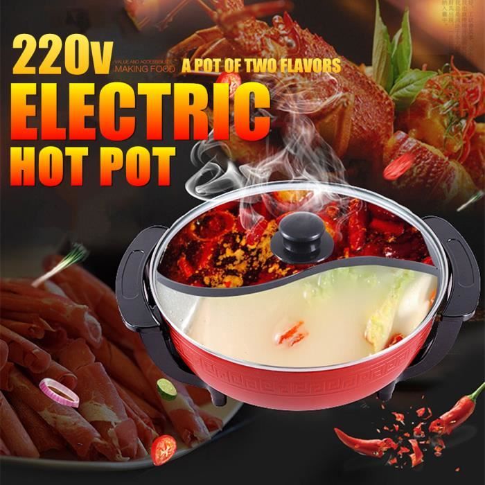 TEMPSA 6L 2en1 Appareil à Fondue Électrique 1800W 220V avec Thermostat Diviseur Antiadhésif Party Fête Maison Cuisine