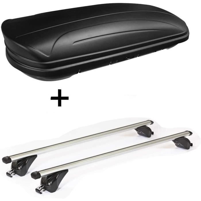 VDP Coffre de Toit VDPMAA320 320Ltr Refermable Noir Mat+Galerie / Galerie pour Véhicules KING1 Compatible Avec Renault Talisman...