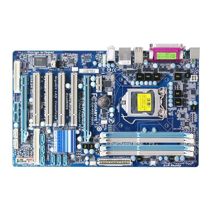 Carte mère GIGABYTE GA-P55-UD3L Intel H55 Socket LGA1156 4xDDR3 SDRAM 16GB ATX - Gigabyte