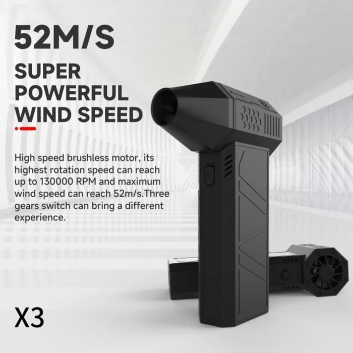 Mini Souffleur Portable 130 000 Tr/min - Batterie 3000mAh (15 Min) - Pour Voiture, Clavier, Appareil Photo, Plantes