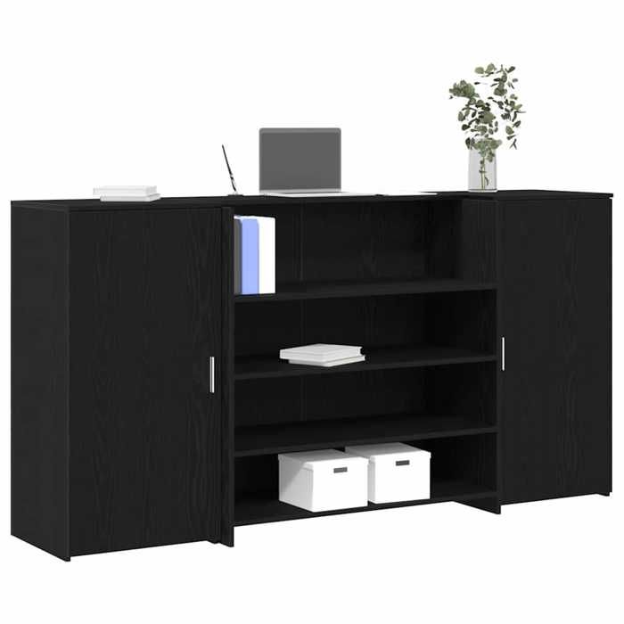 vidaXL Bureau de réception chêne noir 200x50x1035cm bois dingénierie comptoir de réception réception de salon comptoir 3324179