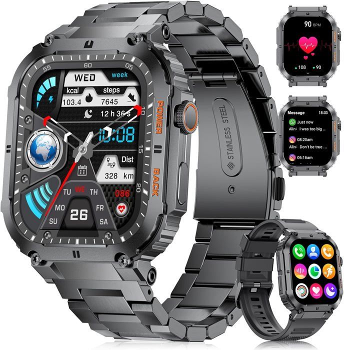 Lige Montre Connectée LIGE Montre Connectu00e9e Hommes,Amoled De